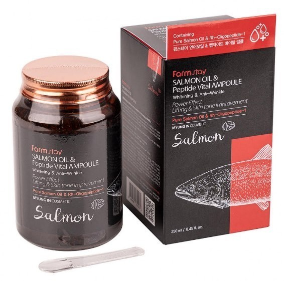 Сыворотка с пептидами и маслом лосося FarmStay Salmon Oil & Peptide Vital Ampoule, 250 мл