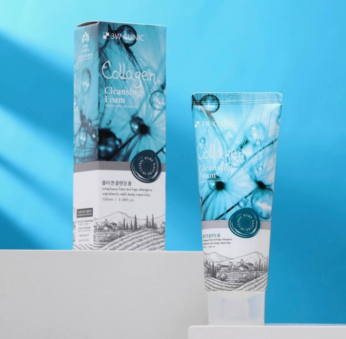 Пенка увлажняющая с коллагеном 3 W CLINIC 100ml